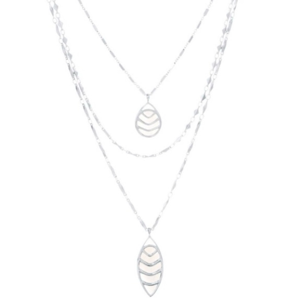 :: Stella & Dot Aurelia 3-in-1 Mother of Pearl Drop Pendant Necklace
